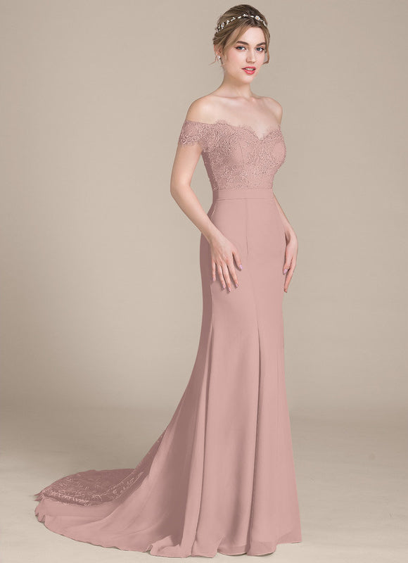 Robe De Soirée Chic Rose Poudrée - gallery 3