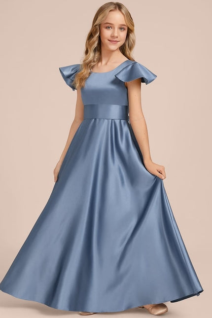Robe Chic Bleu Satiné - gallery 3