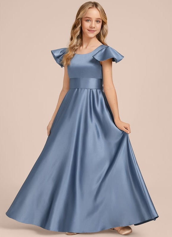 Robe Chic Bleu Satiné - gallery 3