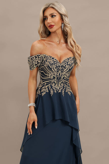 Robe Chic Élégance Marine Ornée - gallery 1