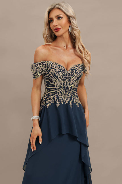 Robe Chic Élégance Marine Ornée - gallery 1