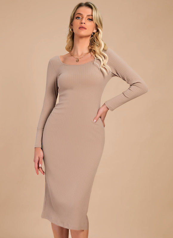 Robe Chic Moulante Beige - gallery 4