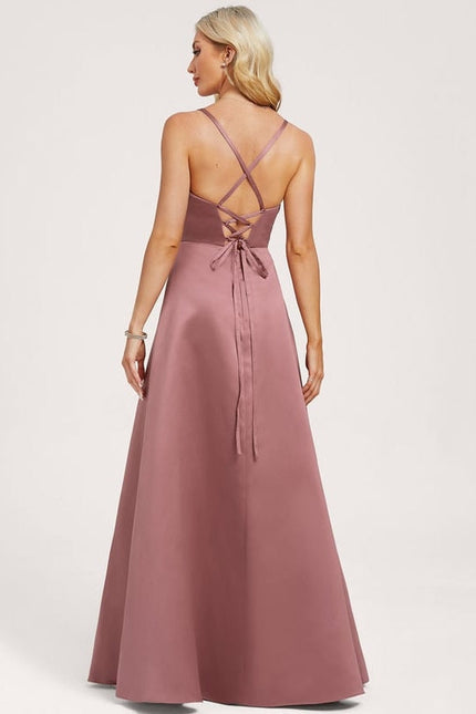 Robe Chic Satinée Rose Pâle - gallery 4