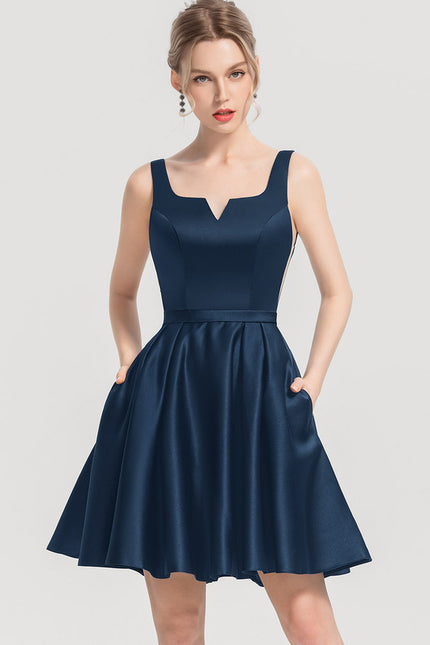 Robe Bleu Marine Chic Courte - gallery 2