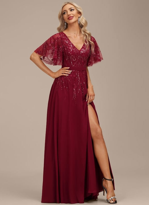 Robe Chic Longue Émeraude Élégante - gallery 5