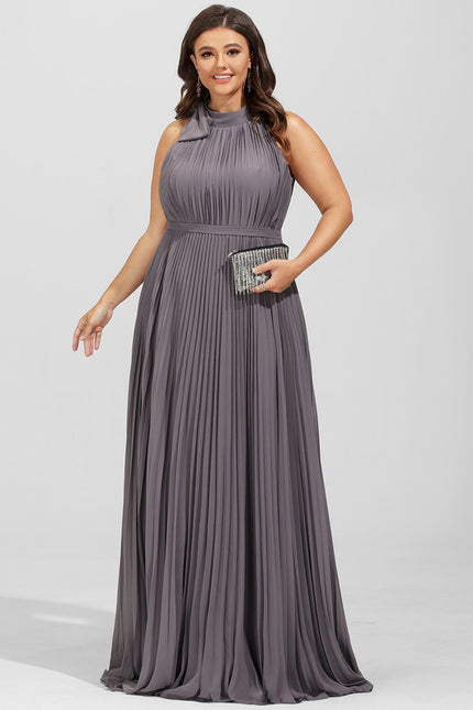 Robe Chic Satiné Taupe - gallery 4