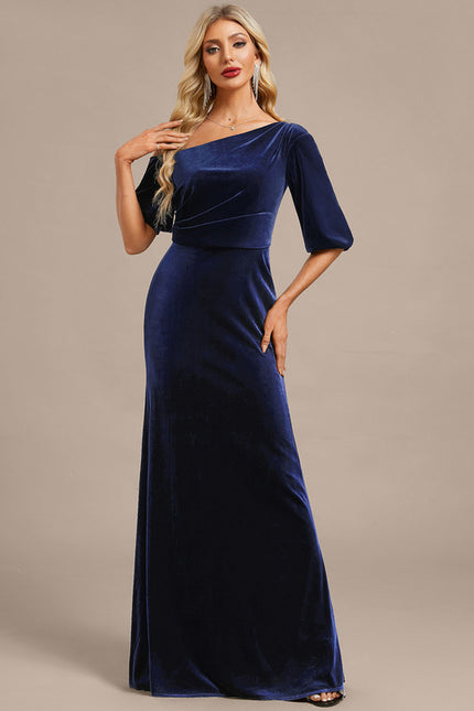 Robe Chic Velours Bleu Nuit - gallery 4