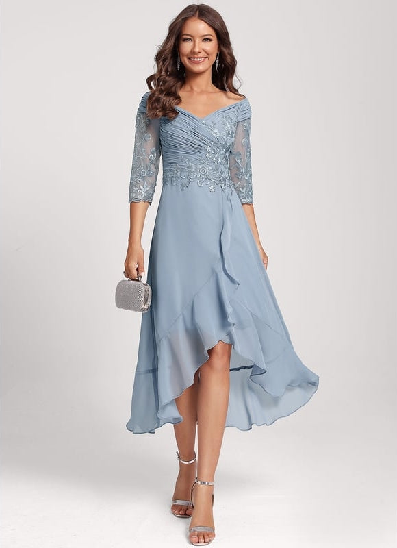 Robe Chic Asymétrique Éclatante - gallery 1