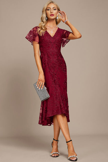 Robe Chic Rouge Élégant Flottant