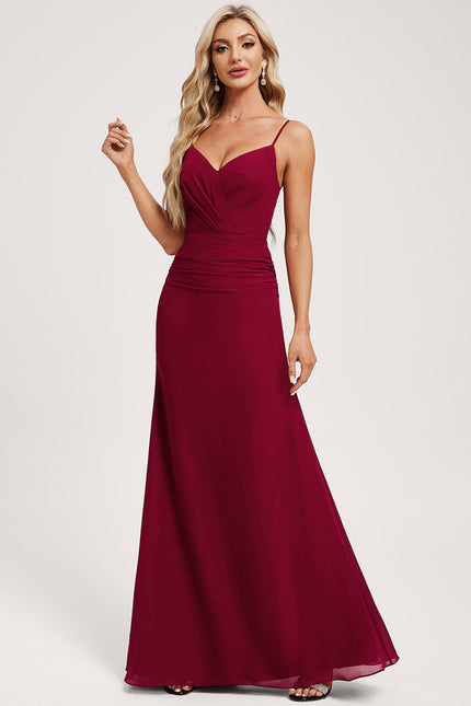 Robe Chic Rouge Élégant Longueur - gallery 1