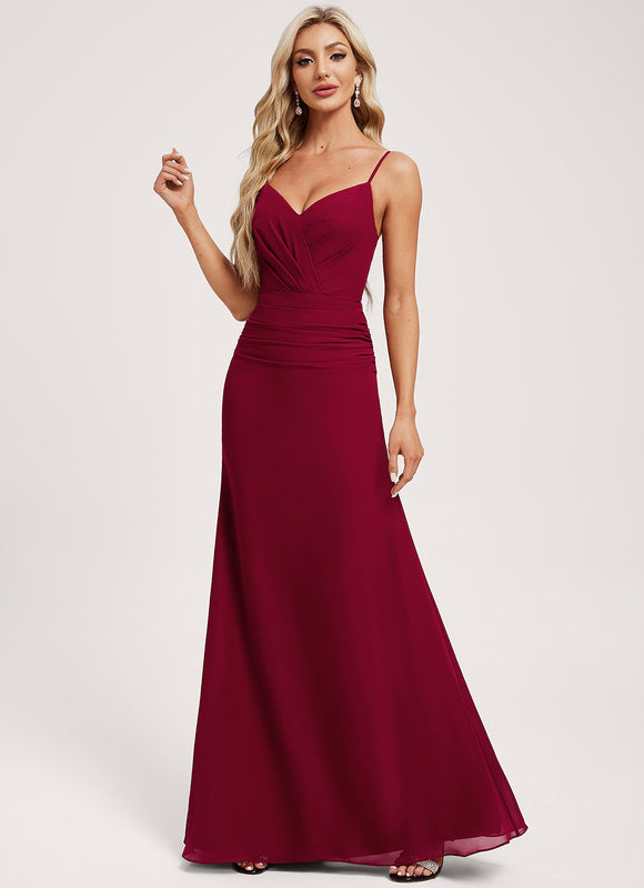 Robe Chic Rouge Élégant Longueur - gallery 1