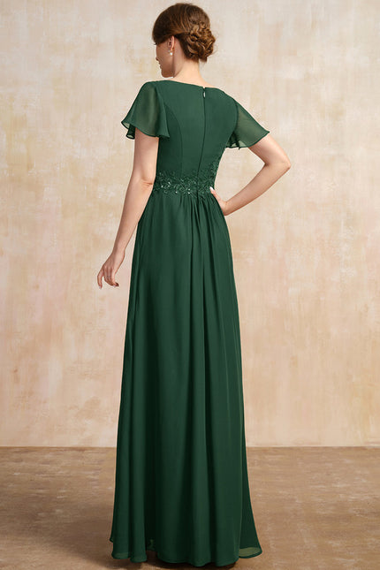 Robe Chic Col Flottant Émeraude - gallery 4