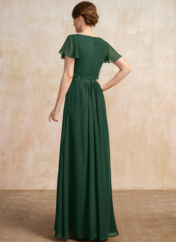 Robe Chic Col Flottant Émeraude - gallery 4