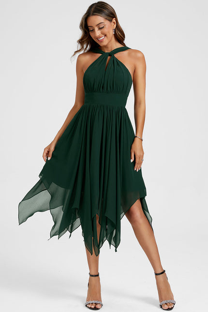 Robe Chic Asymétrique Émeraude - gallery 8