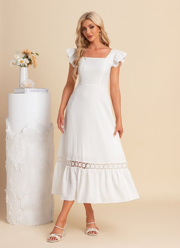 Robe Chic Écrue Rétro