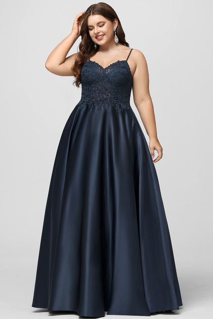 Robe Chic Bleu Marine Satinée - gallery 9