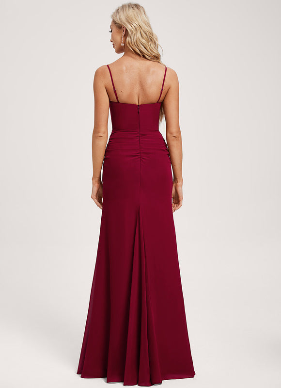 Robe Chic Rouge Élégant Longueur - gallery 4
