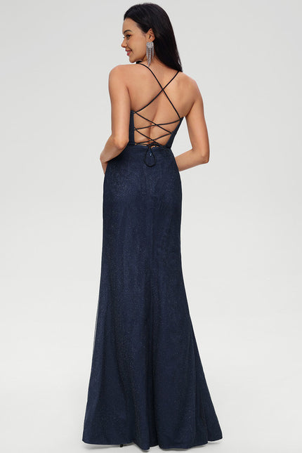 Robe Chic Bleu Nuit Scintillante - gallery 4
