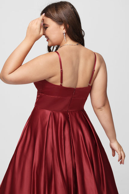 Robe Chic Bordeaux Satin Longue - gallery 6
