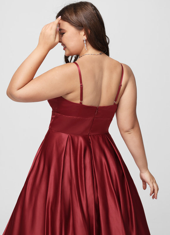 Robe Chic Bordeaux Satin Longue - gallery 6