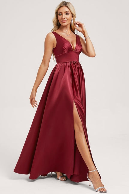 Robe Chic Satinée Rose Pâle - gallery 1