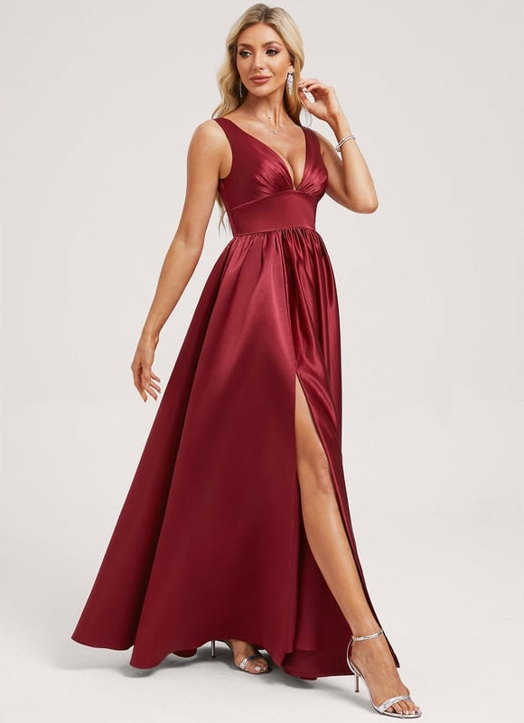 Robe Chic Satinée Rose Pâle - gallery 1