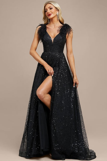 Robe Chic Traîne Pailletée - gallery 4