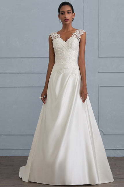 Robe Chic Satinée Traîne - gallery 1