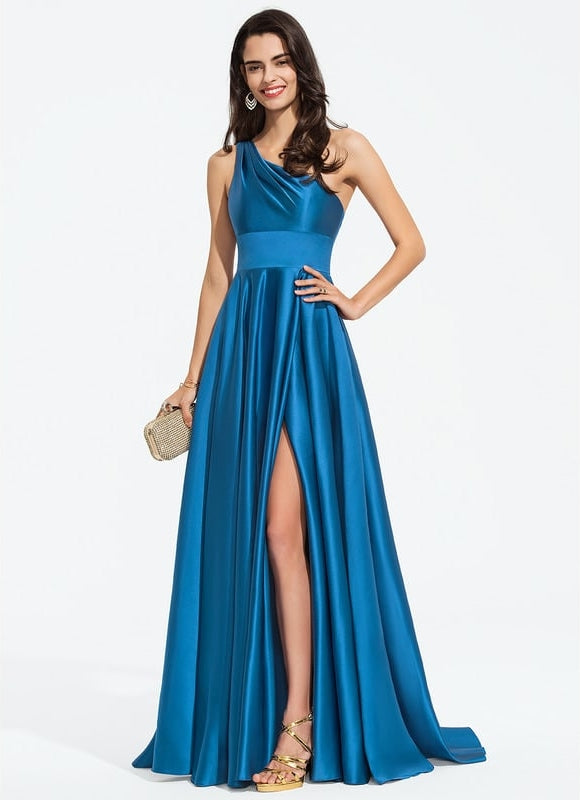 Robe Chic Satin Azur Éclatant - gallery 2