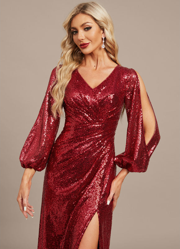 Robe Chic Pailletée Rubis - gallery 1