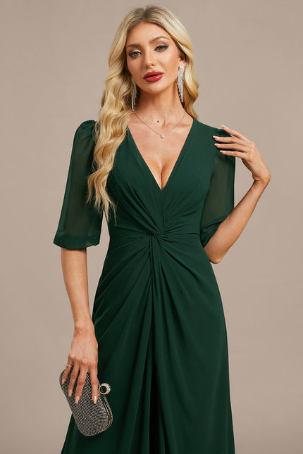 Robe Chic Longue Verte Fluide - gallery 1