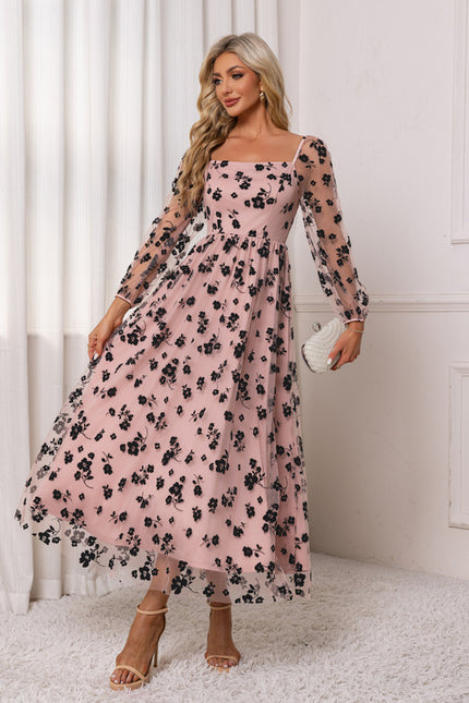 Robe Chic Florale Nude - gallery 5