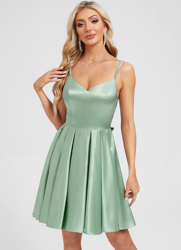 Robe Chic Courte Vert Pastel - gallery 3
