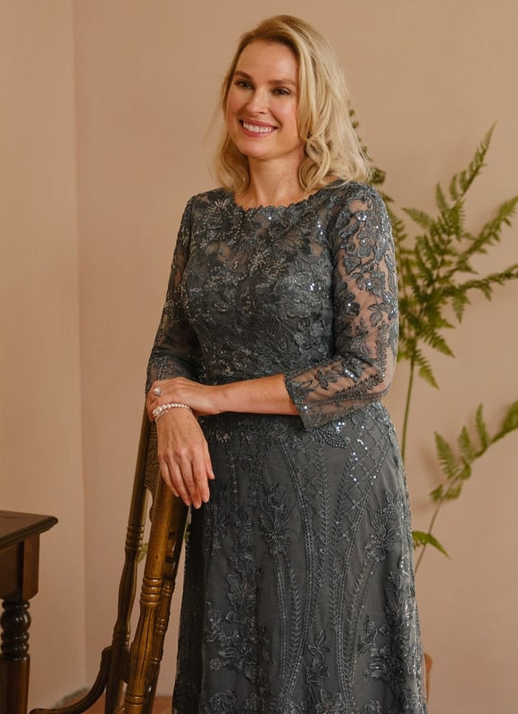 Robe Chic Dentelle Charbon - gallery 3
