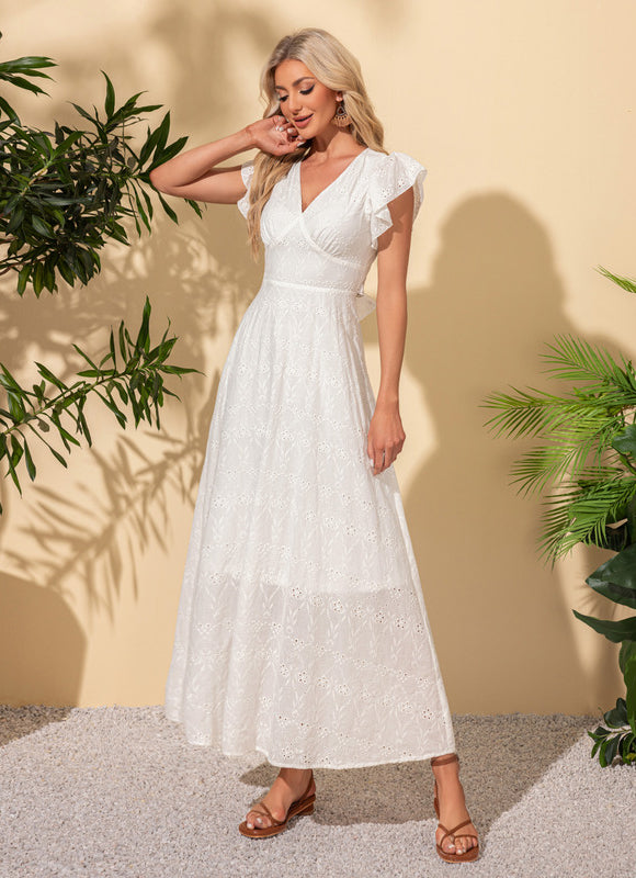 Robe Chic Blanche Brodée