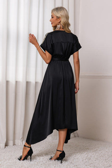 Robe Chic Asymétrique Scintillante - gallery 1