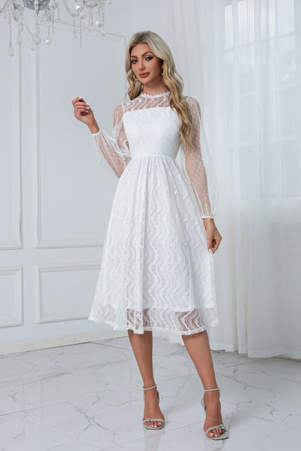 Robe Blanche Dentelle Chic - gallery 6