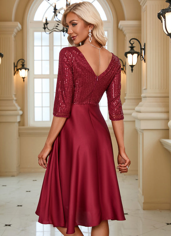 Robe Chic Éclat Rubis Satiné - gallery 6