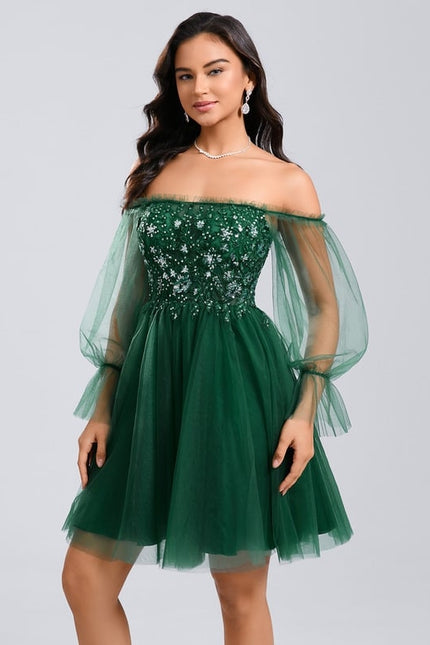 Robe Chic Tulle Verte - gallery 2