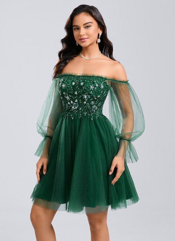 Robe Chic Tulle Verte - gallery 2