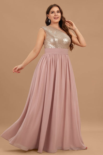 Robe Chic Éclat Rosé Asymétrique - gallery 7