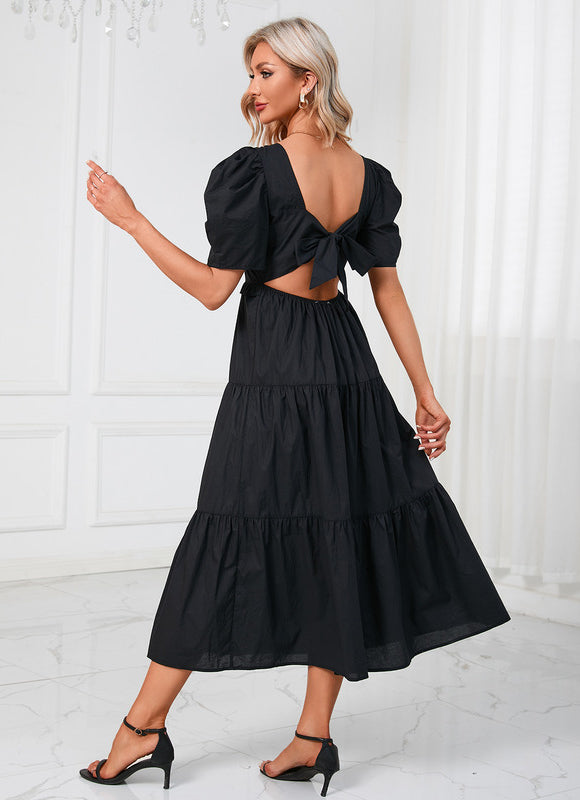Robe Chic Noire Évasée - gallery 2