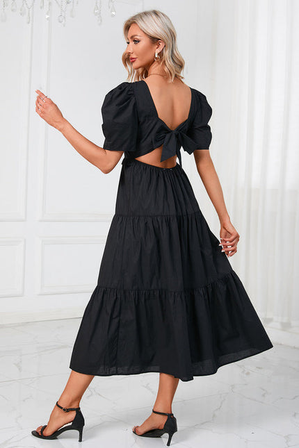 Robe Chic Noire Évasée - gallery 2
