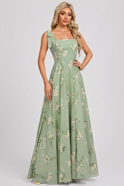 Robe Chic Longue Verte Élégante - gallery 1