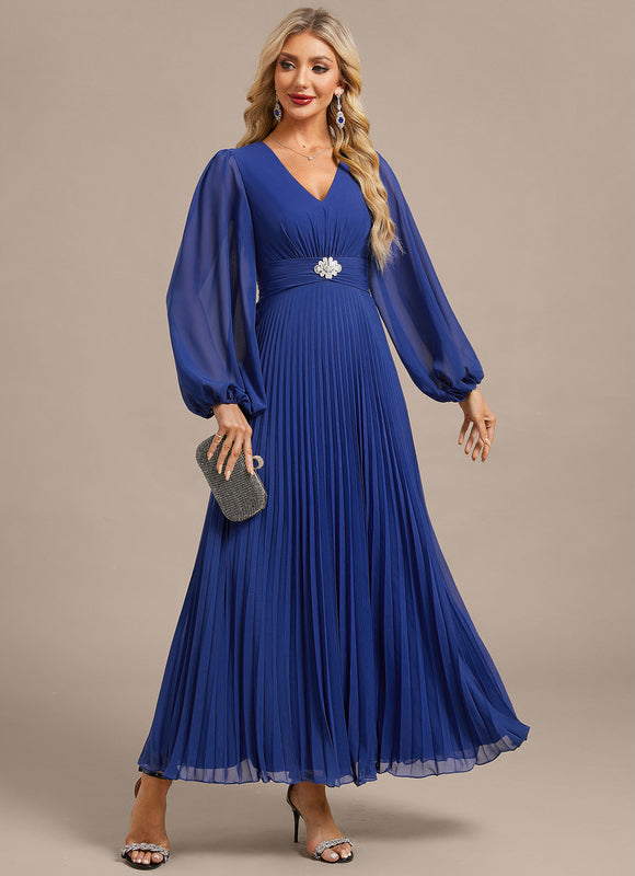 Robe Chic Plissée Bleu Royal - gallery 5