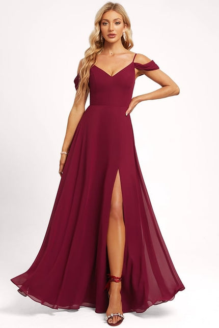Robe Chic Épurée Bordeaux