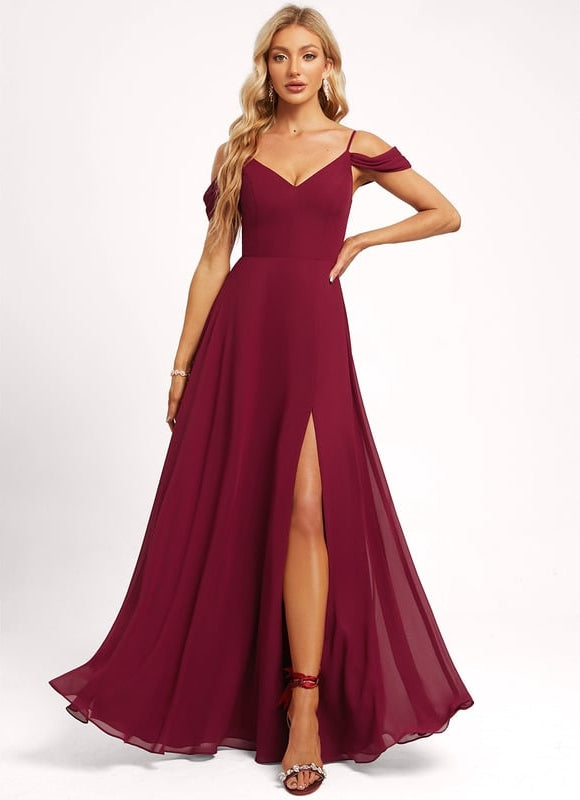 Robe Chic Épurée Bordeaux