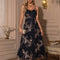 Robe Chic Maxi Fleurie Noire