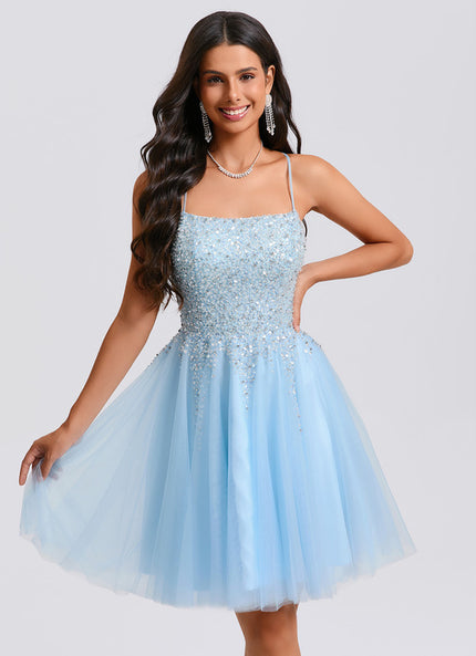 Robe Chic À Paillettes Bleue