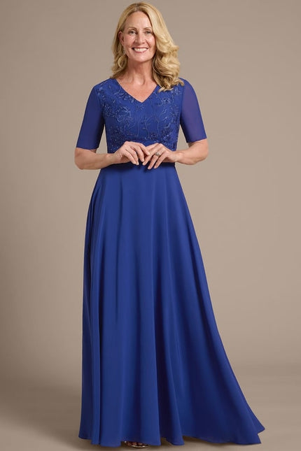 Robe Chic Longue Bleu Cobalt - gallery 5